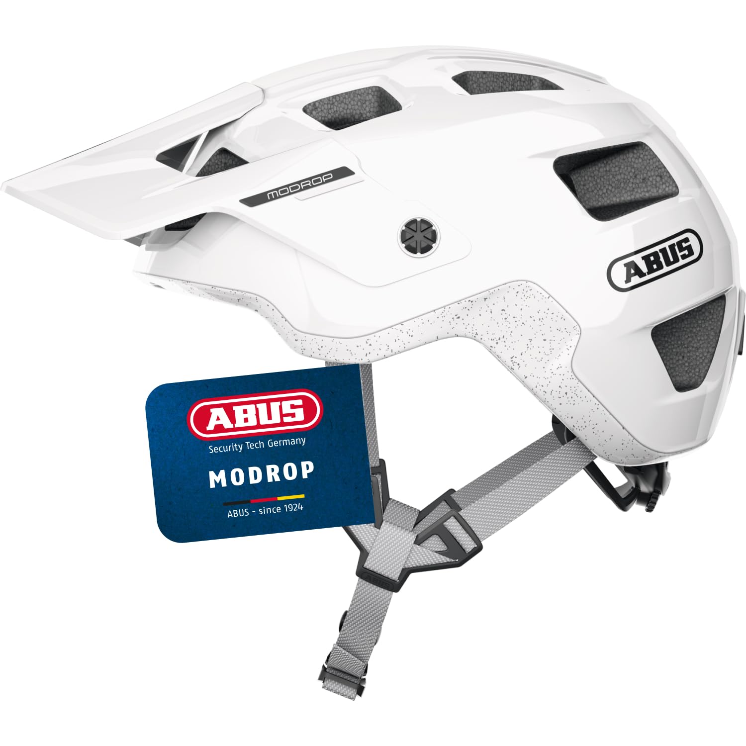ABUS Casco MTB MoDrop para Bicicleta de Montaña, Blanco, S
