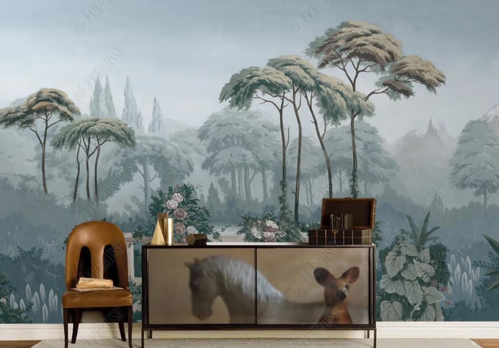 Papier peint jungle tropicale poster mural géant pour créer un salon exotique moderne