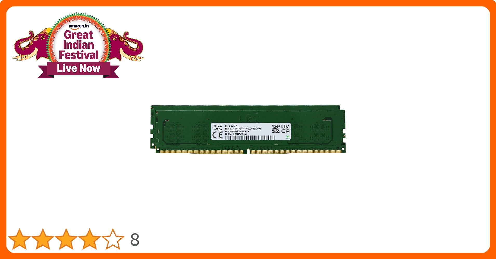 SK hynix 16GB DDR5 UDIMM メモリx2 SK hynix 16GB DDR5 4800 Desktop RAM UDIMM Non-ECC PC5-4800B