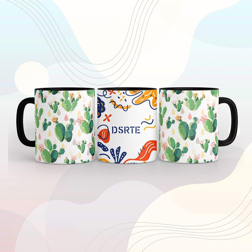 Sublimation Coffee Mugs with Black Color Handle and Inner 11oz Sublimation Blanks Ceramic Coffee Cups for Cricut Mug Press,Set of 12