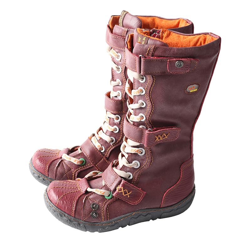 TMA EYES MAiA Womens Retro Fleece-Lined Knee-High Boots Stylish Comfortable Casual Shoes
