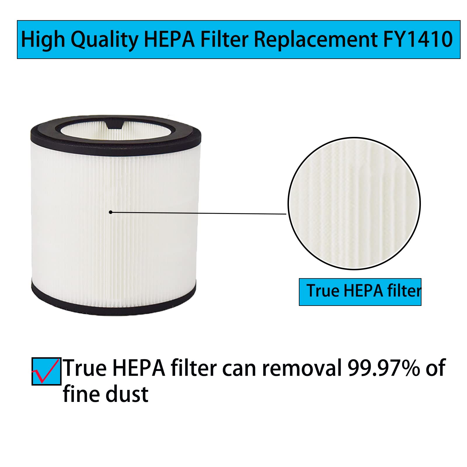 Breville Filtro HEPA 3 in 1 True H13 a 360° per purificatore d'aria, rimuove fino al 99,97% di polvere, fumo, polline e altro. Per purificatori d'aria Breville BAP007 e BAP009