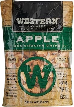 WESTERN 28065 Apple Flavored Smoking Chips, 180 cu in (Pack of 1)
