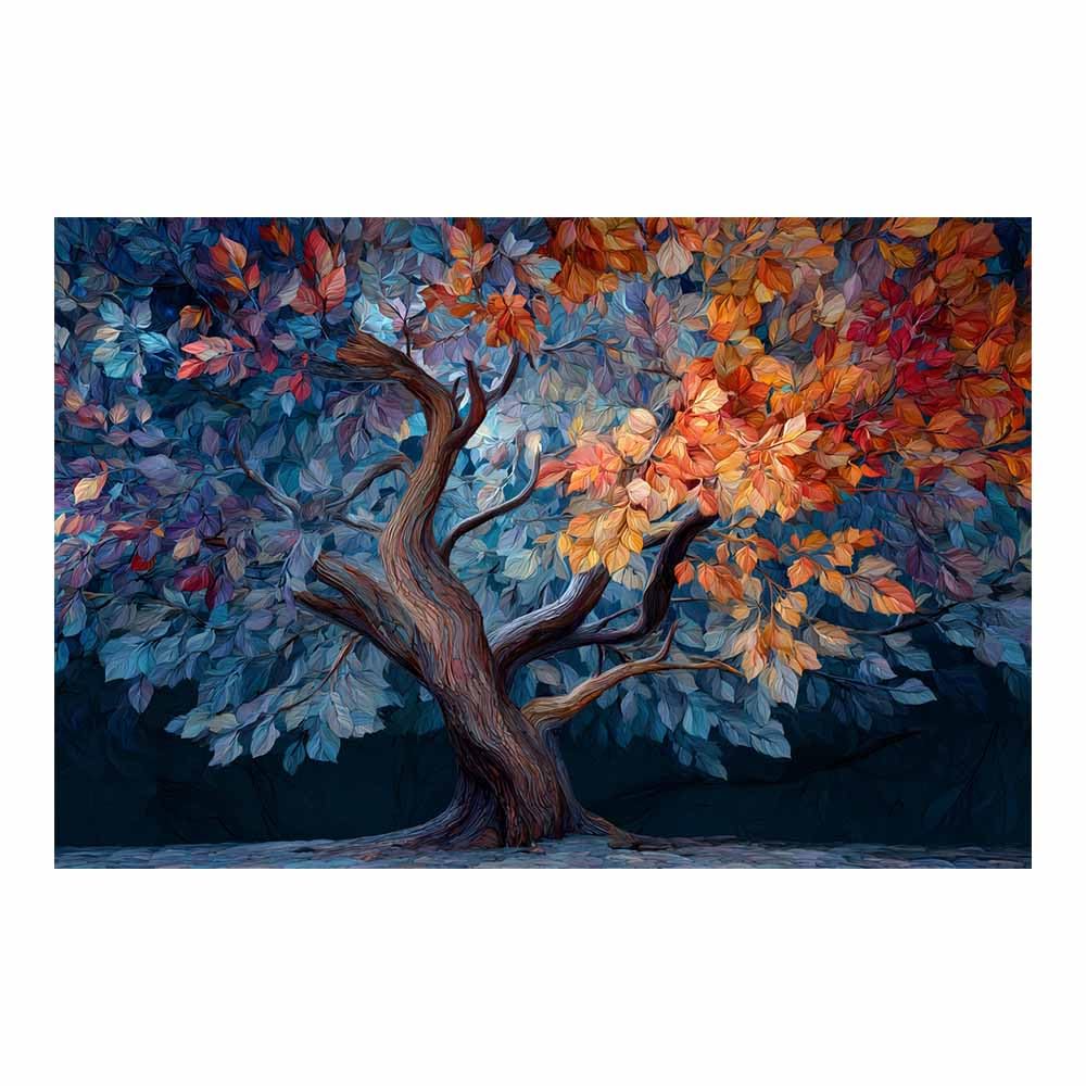 ZAMAEIU The tree of life Coiling trees embrace Canvas Paintings Abstract Tree,Wall Art Poster Modern Room Bedroom Home Decor Geometric Print Patterns(blue)-80x120cm Unframed
