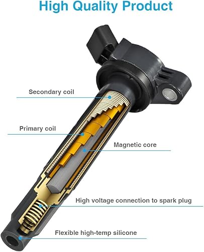 Miniatura 4 de Vplus Juego de 6 bobinas de encendido UF487 y bujía de iridio 6619 compatibles con Toyota Highlander Avalon Camry RAV4 Sienna Venza Lexus ES350