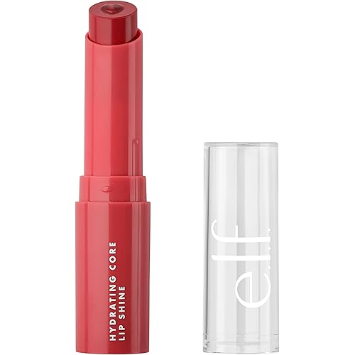 e.l.f. Hydrating Core Lip Shine, Conditioning & Nourishing Lip Balm, Sheer Color Tinted Lip Moisturizer, Joyful, 0.09 Oz