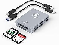 Vista 9 de CFast - Lector de tarjetas, USB-A 3.0 de 5 Gbps, lector de tarjetas múltiples para tarjetas CFast 2.0, XD, SD, TF, CF - Compatible con Lexar