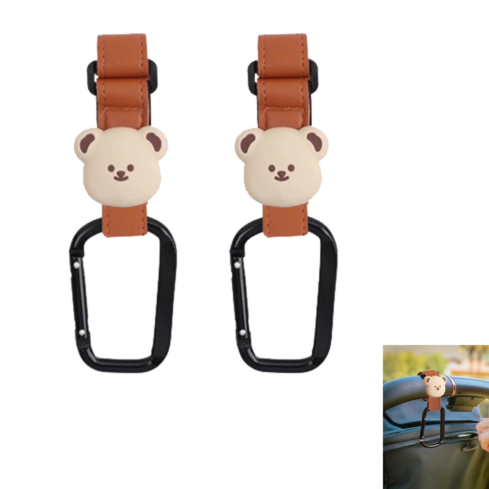 Ganci per Passeggino Portaborse, Clip a Moschettone Grandi per Carrozzina, Borsa