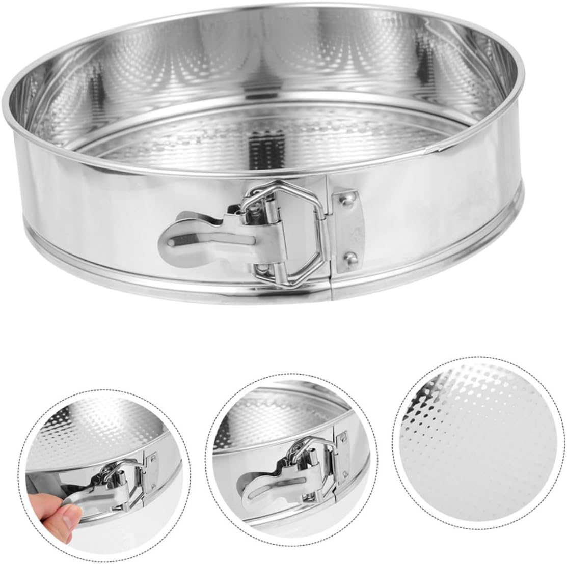 Stainless Steel Springform Cake Pan 9 Inch round Cheesecake Baking Pan with Locking Latch and Removable Bottom for Home Kitchen Baking