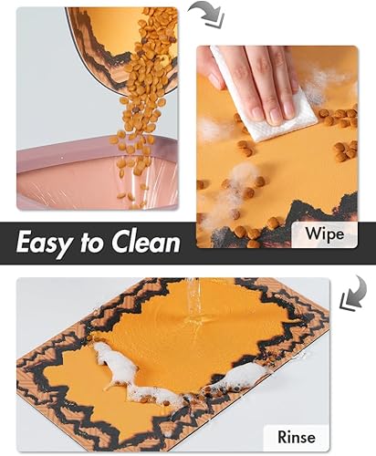 Miniatura 5 de PADOOR -Tapete de alimentación de mascotas, absorbente, de secado rápido, tapete para comida y agua, tapete para tazón de comida para perros, tapete
