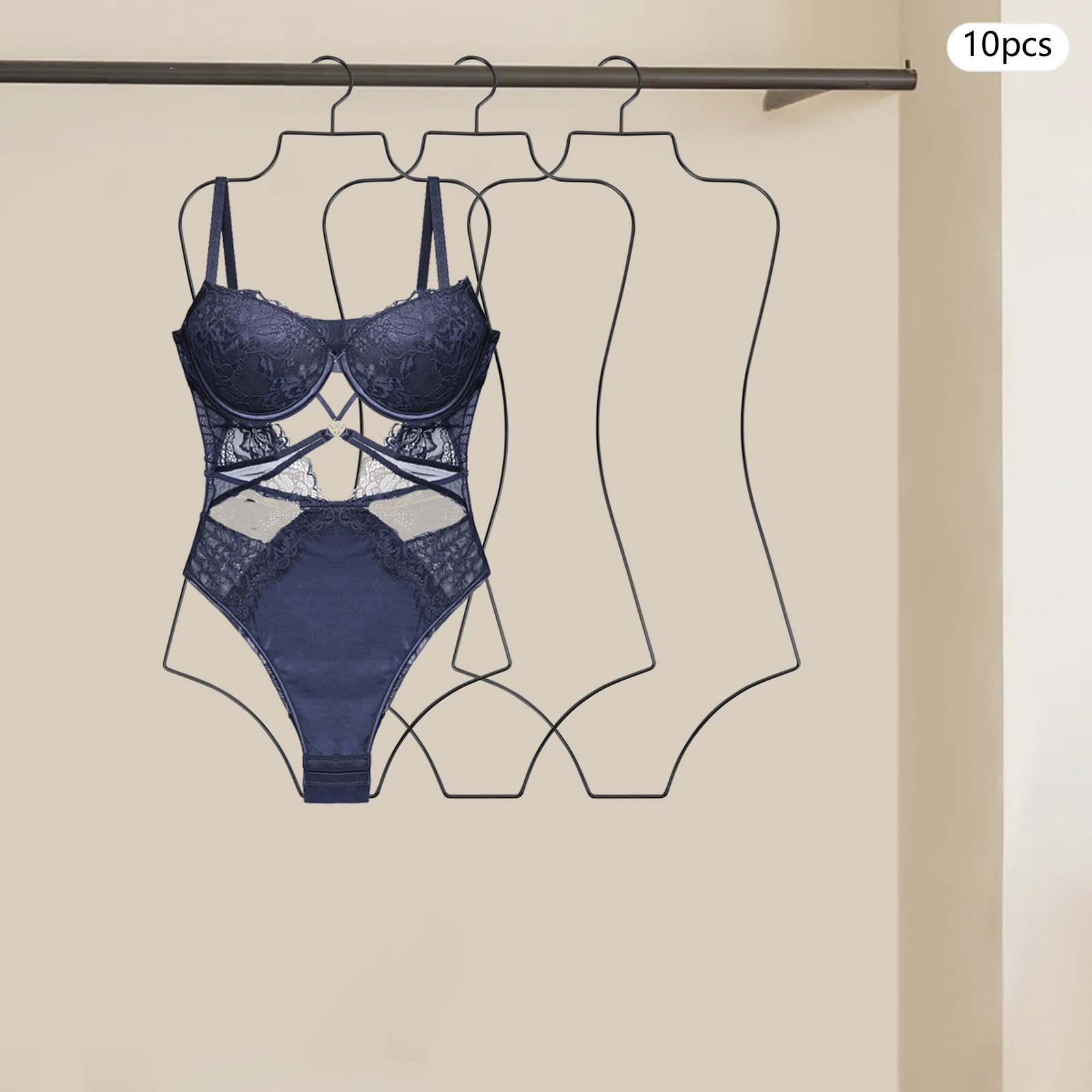 Lot de 10 cintres pour maillots de bain - Pour maillots de bain - Cintre élégant en fil métallique - Pliable pour ranger et présenter les bikinis et les maillots de bain