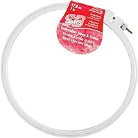 Susan Bates 7-Inch Plastic Embroidery Hoop with Super Grip Lip - Light Blue, Secure Fabric Hold for Stitchers