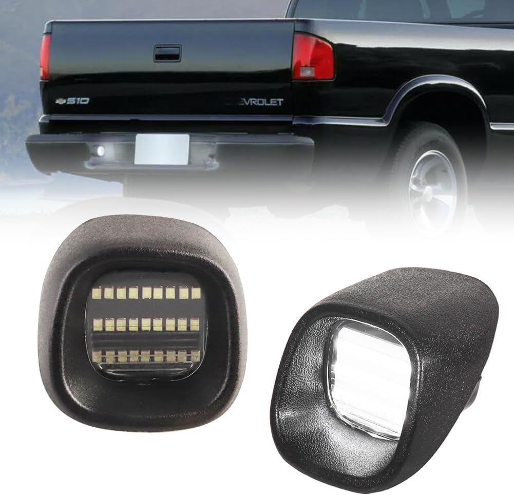 LED License Plate Light for 1998 1999 2000 2001 2002 2003 2004 2005 Chevy Blazer S10 GMC Jimmy GMC Sonoma Oldsmobile Bravada Pickup Truck, Chevy GMC White Led Rear Tag Lamp, 2PCS