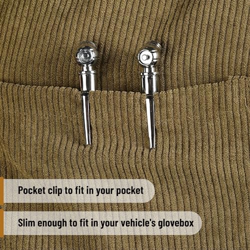 Image of UNCO- Stainless Steel Pencil Tire Pressure Gauge, 3 Pack, 10-50PSI, 10-100PSI, 20-120PSI, Pencil Air Pressure Gauge for Tires with 16 Valve Caps