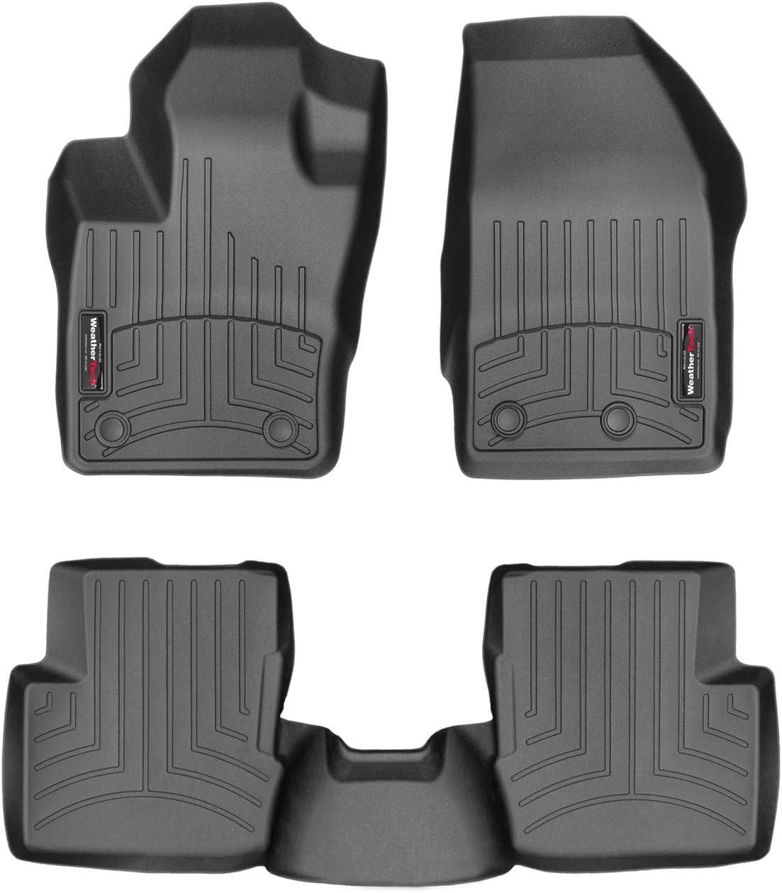 WeatherTech Custom Fit FloorLiners for Fiat 500X - 1st & 2nd Row (44840-1-2), Black