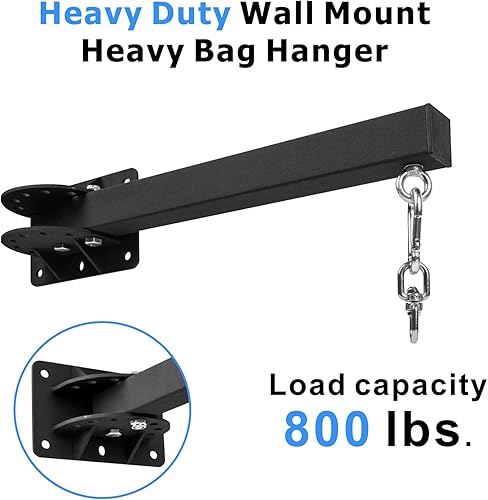 Miniatura 7 de KSWLOR Soporte de pared para bolsas pesadas, colgador de saco de boxeo, soporte de montaje para saco de boxeo resistente, gancho giratorio de 360