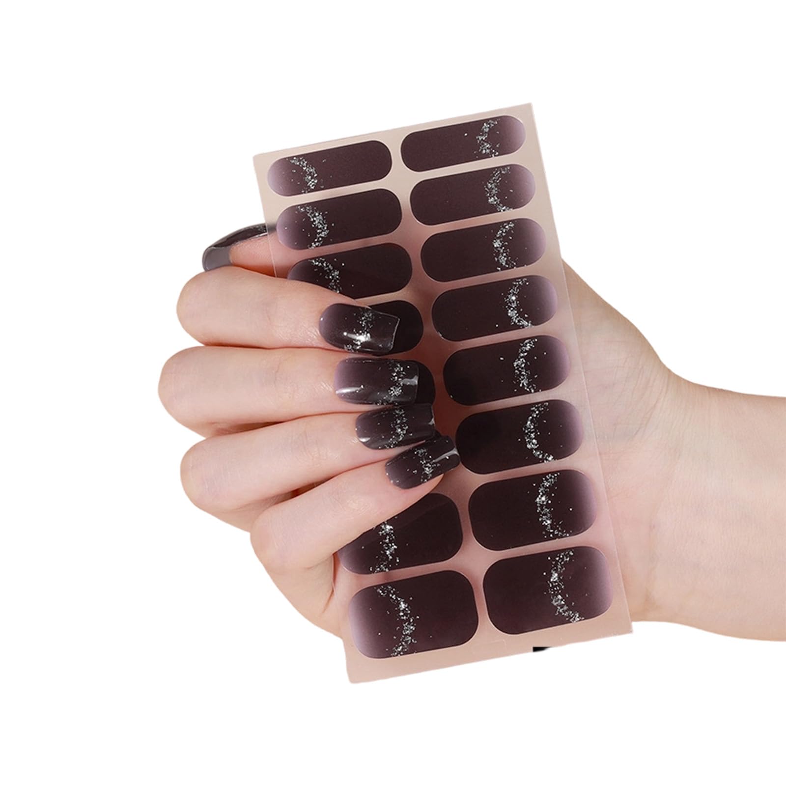 Strong Adhesive Nail Strip Polish Film Decal LED Lamp Stick to Art Decal without Hardening Stylish Long Lasting Friendly Nail Film