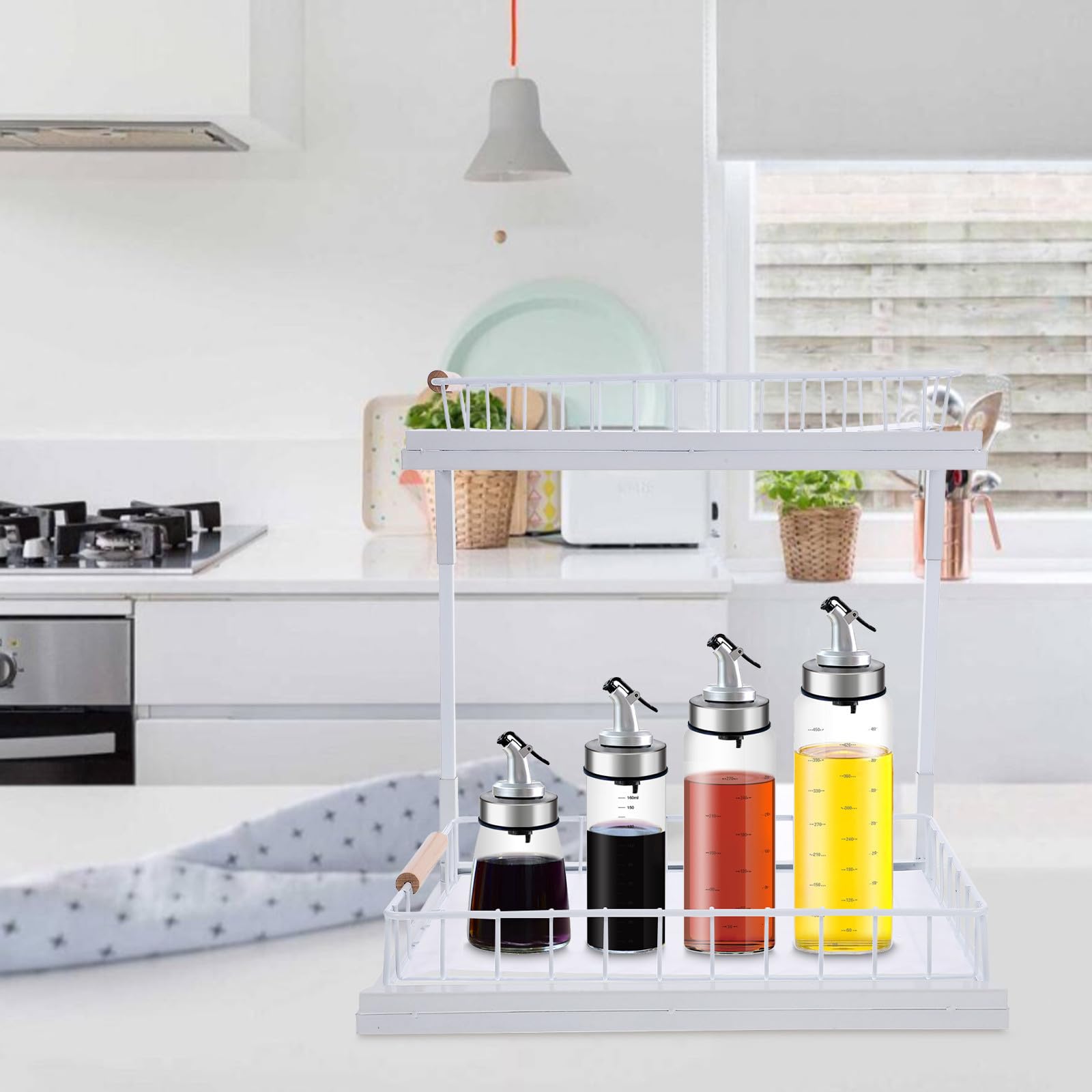 Organizzatore Sottolavello Cucina a Doppio Livello, Bianco