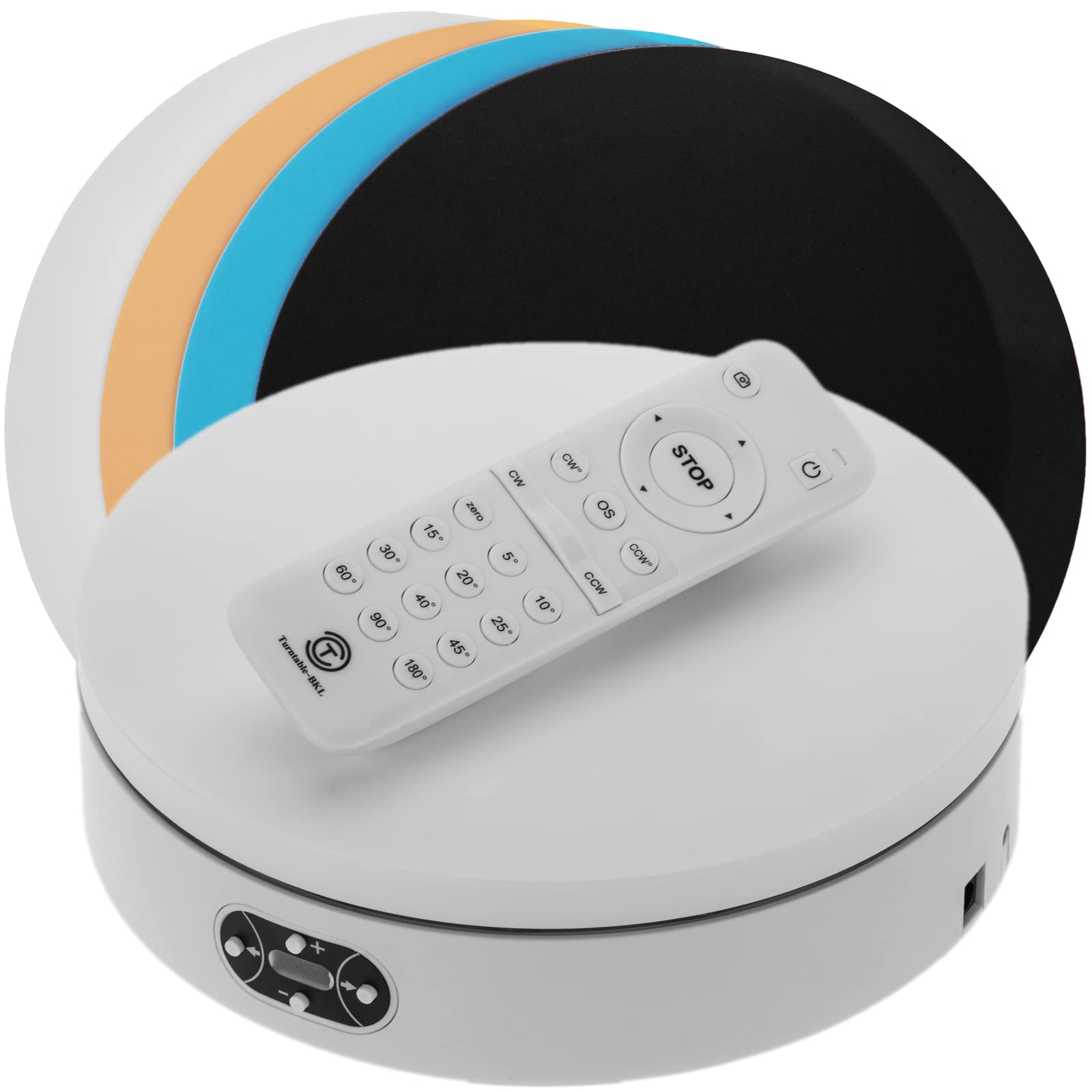PrimeMatik PrimeMatik - Plateau tournant électrique de 20 cm en Blanc avec télécommande et 24 Fonctions
