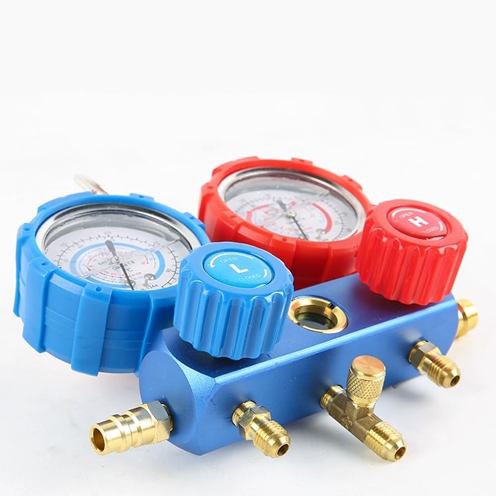 Klimaanlagen Werkzeug Set,Auto AC Kältemittelaufladung Manometer für Klimaanlagenprüfung,Kfz Diagnosegerät für R12, R134a, R22 R502