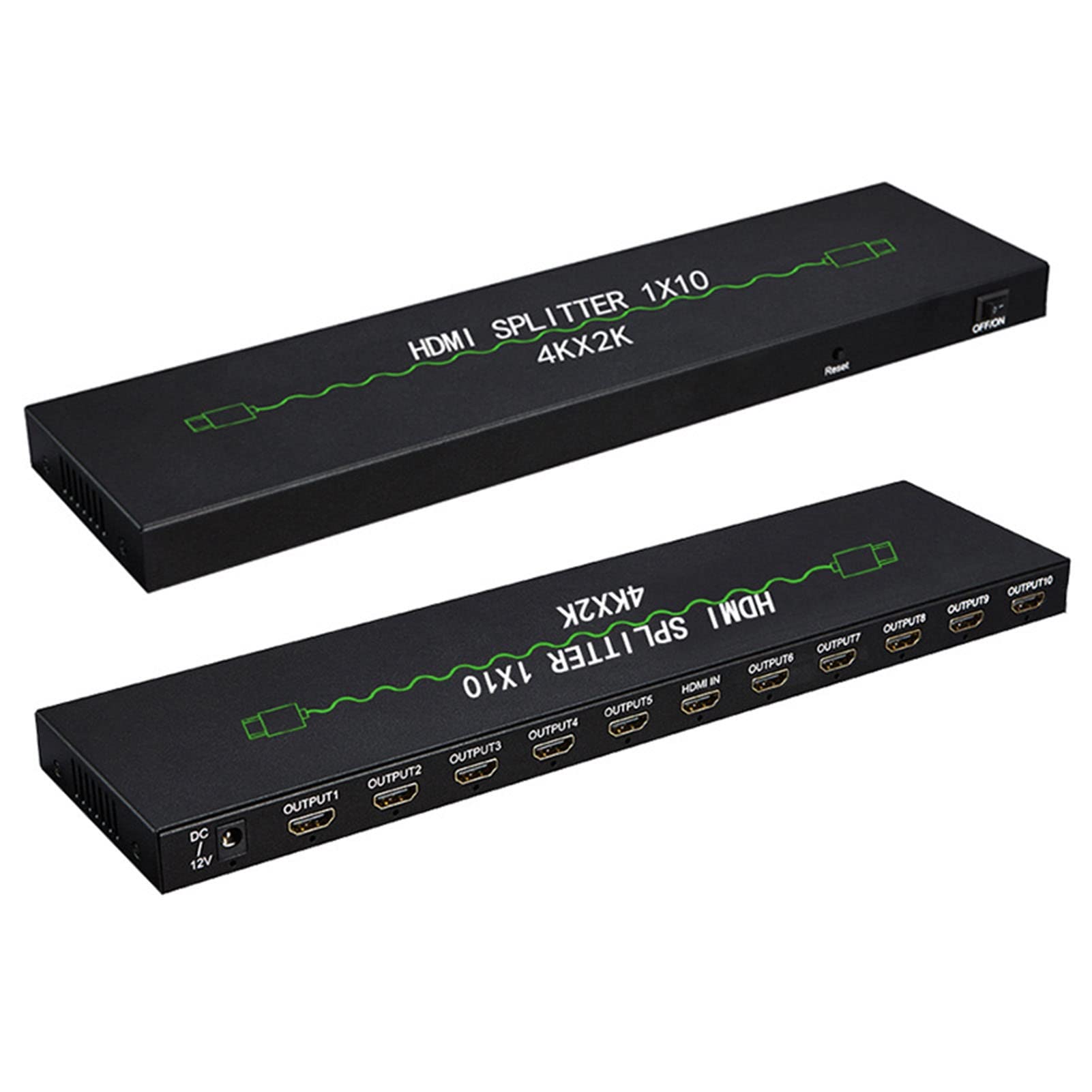 Rozdzielacz 4K HDMI 1 Wejście 4/8/10 Wyjść Do Montażu W Szafie, 4/8/10 Portów Rozgałęźnik/duplikator/dystrybutor TV HDMI, Obsługuje 4K/1080P Dla PS4 PS3 Blue Ray TV Adapter HDTV W Zestawie