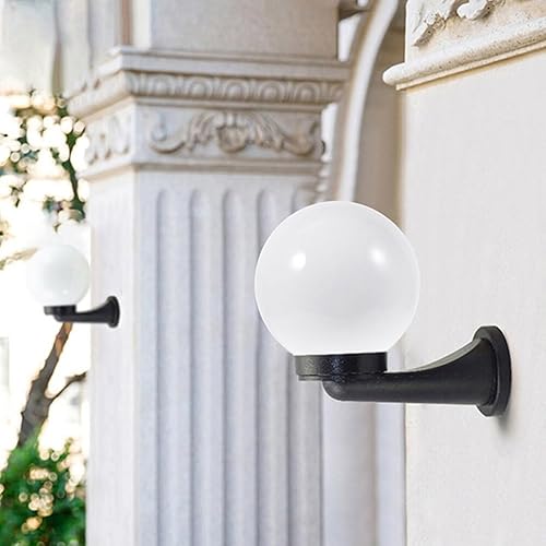Miniatura 3 de EXCEART 3 unids acrílico lámpara poste globo con cuello roscado pantalla lámpara blanca redonda globo de luz de plástico tornillo cuello ventilador