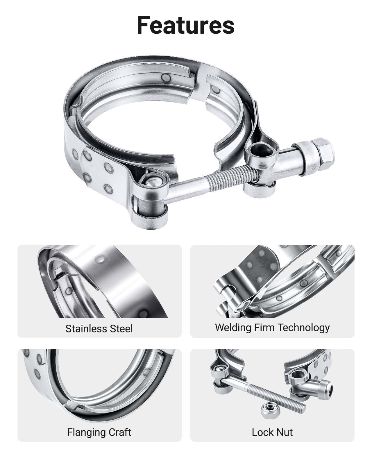 Evil Energy Clamps EVIL ENERGY 2.5" V-Band Clamp Kit - Stainless Steel