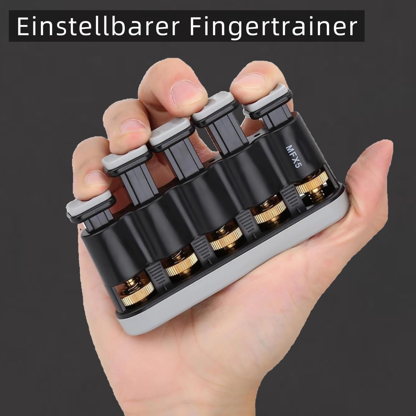 Ejercitador de Fuerza para Dedos, Entrenador de Mano Ajustable 3-8.5LB, Material Duradero con Agarres Antideslizantes para Músicos, Fisicoculturismo y Oficina