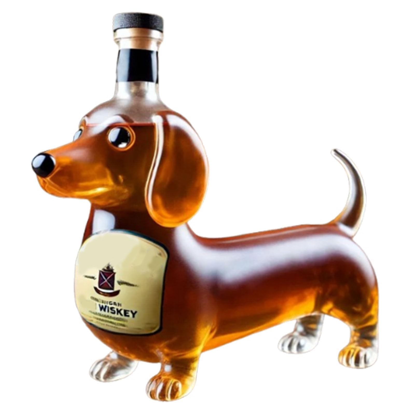 Karafka, 10 uncji / 300 ml butelka na wino w kształcie jamnika 3D, karafka do whisky, czerwonego wina(#1)
