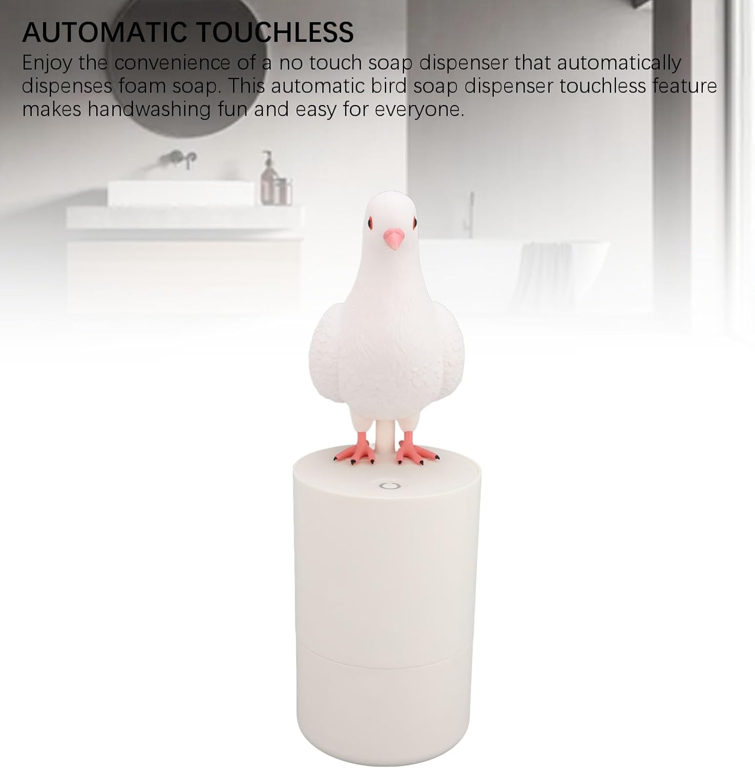 Automatic Soap Dispenser, Bird Shape Design Touchless Foaming Soap Dispenser, Induction Foam Hand Washer for Kitchen Bathroom Dish Soap(White)