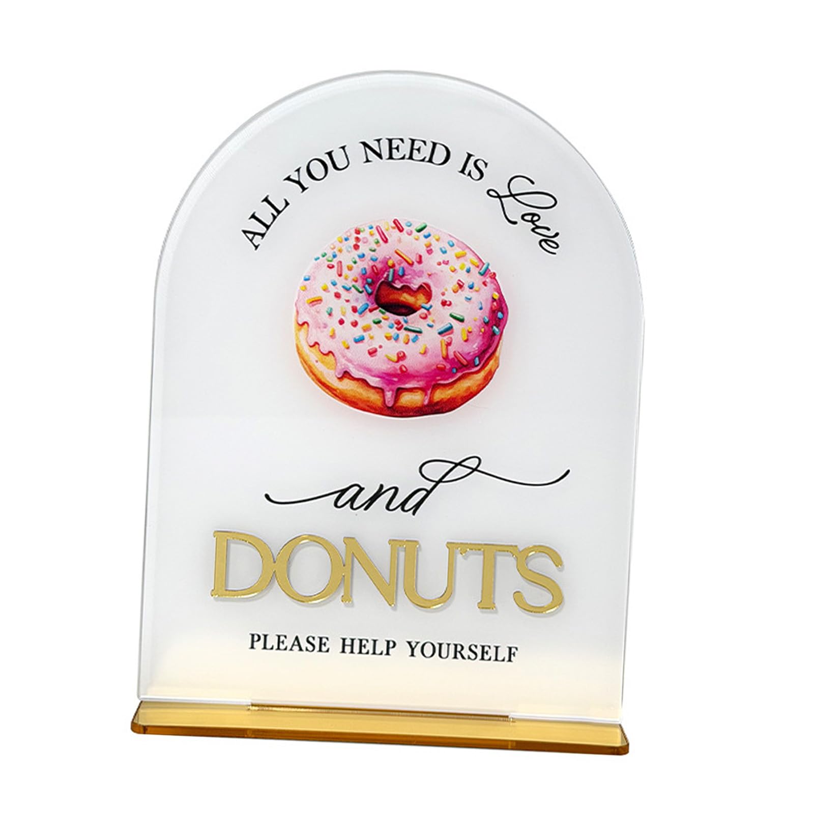 Dessert Table Sign Acrylic Dessert Sign with Golden Base for Sweets Table Decoration Cookie Cupcake Display Cake Direction