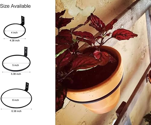 Miniatura 2 de TQVAI - Soporte de pared para macetas colgantes, de metal