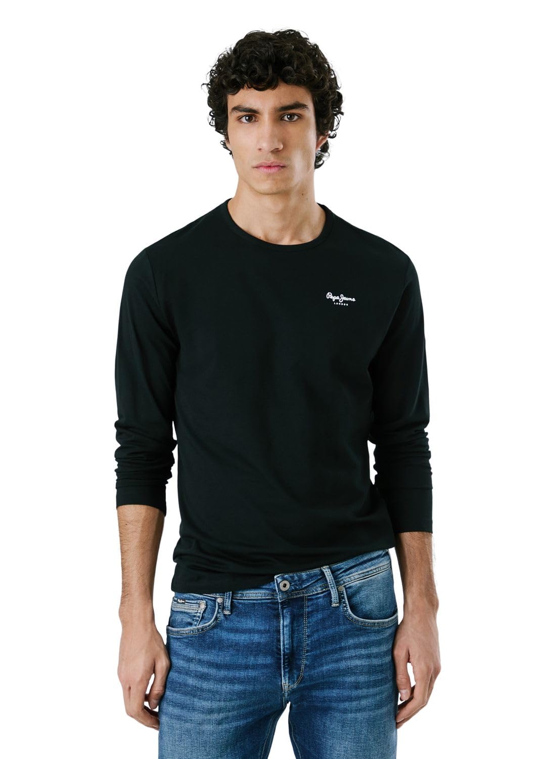 Pepe Jeans Herren Original Basic 2 Long N T-shirt, Schwarz (Black), XXL