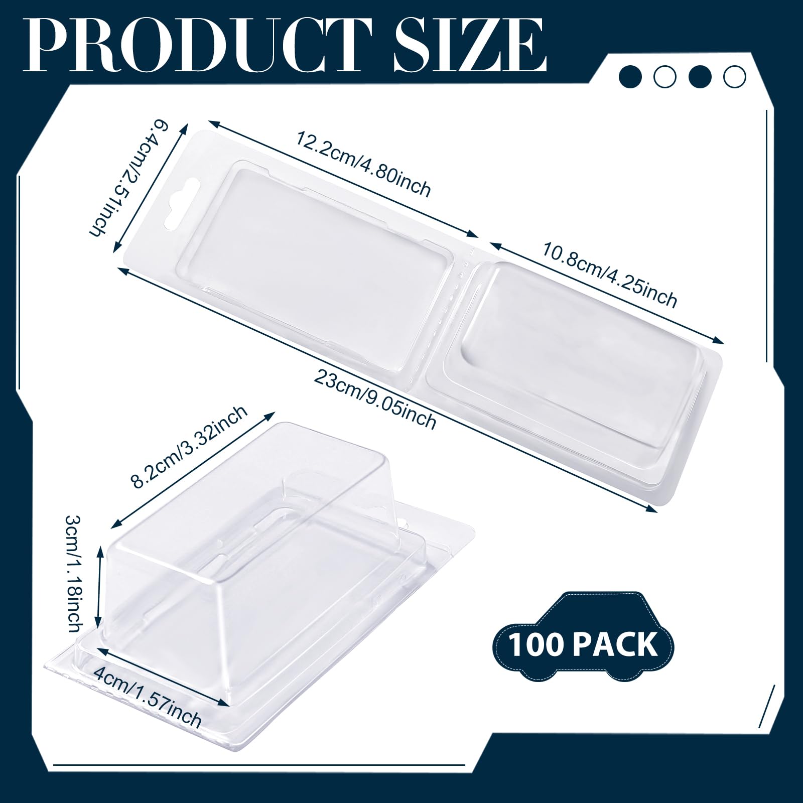 100 Pcs Model Car Protector Cases Plastic Blister Clamshell 1/64 Toy Car Display Boxes Protective Case Compatible with Hot-Wheels and Matchbox Collectors,3.32