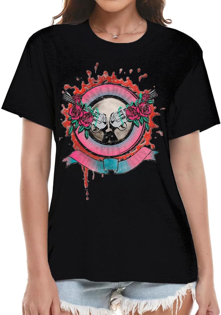 Vintage Band Shirt for Women Retro Rock and Roll Graphic Tee Country Music Concert T Shirt Casual Short Sleeve Tops - Image 2