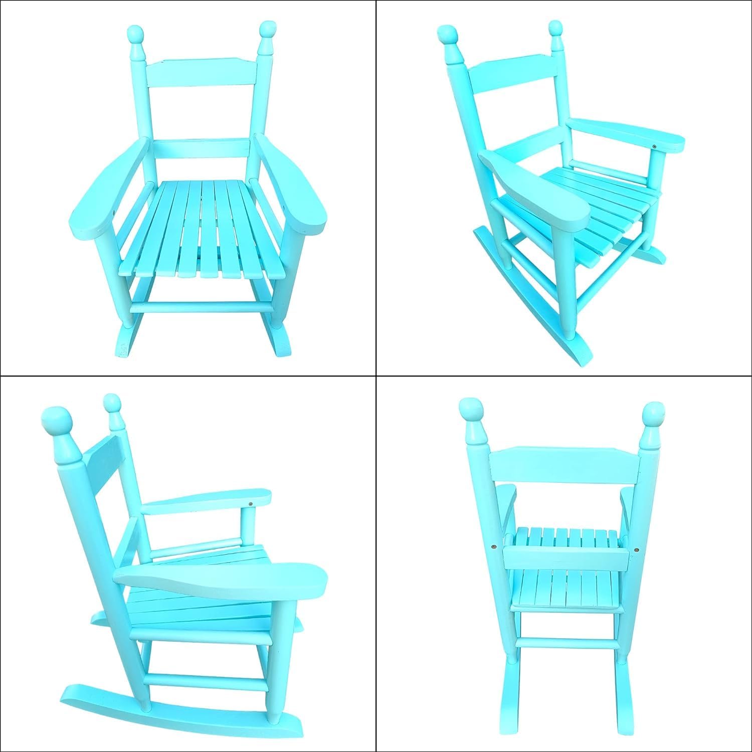 Kids Rocking Chair, Outdoor Kids' Rocking Chairs, Childs Toddler Childrens Porch Rocker Chair, Classic Wooden Rocker for Living Room, Bedroom, Balconies, Porches, Children's Rooms, Light Blue