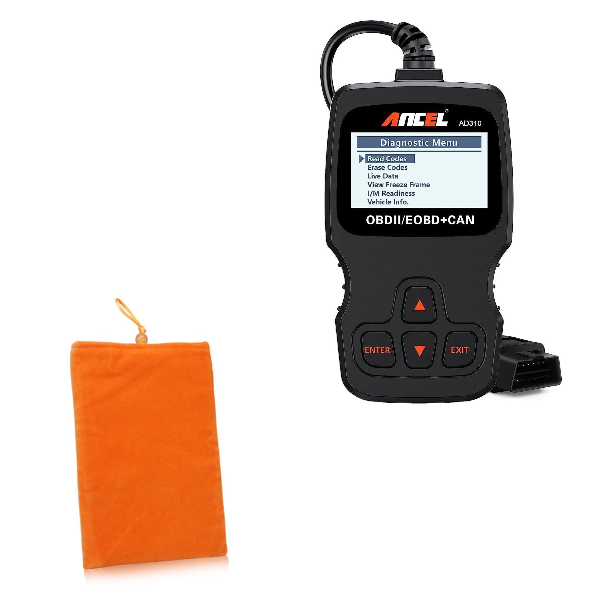 BoxWave Case Compatible with Ancel AD310 (2.4 in) - Velvet Pouch, Soft Velour Fabric Bag Sleeve with Drawstring - Bold Orange