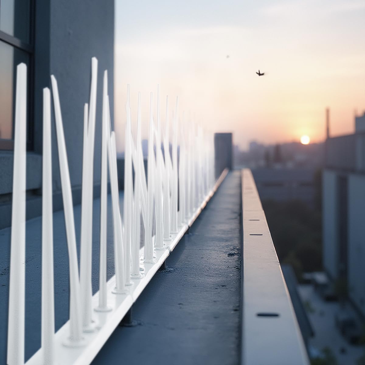 KADAX Odstraszacz ptaków z tworzywa sztucznego, kolce do ochrony przed ptakami, na balkon, okno, dach, do ogrodu, odstraszacz ptaków, gołębi (biały, 50 sztuk)