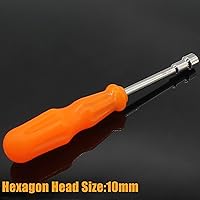 Vista 3 de Biaungdo 10mm Socket Wrench Screwdriver, High-Carbon Steel Hexagon Nut Driver Non-Magnetic Tip Hex Nut Screwdriver Hand Tool
