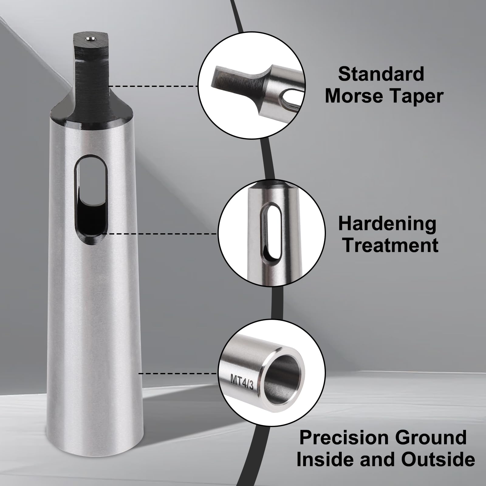 LALAGO 3Pcs Cône Morse Douille de Perçage, Réduction Adaptateur pour Tour de Fraisage, Adaptateurs de Foret à Cône Morse (MT1 à MT2, MT2 à MT3, MT3 à MT4)