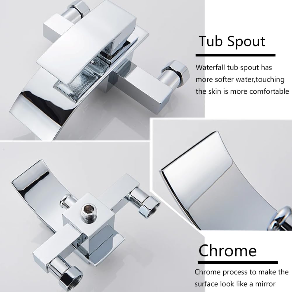 Wannenarmatur Wandmontage mit Handbrause – Badarmatur Wasserhahn für Badewanne, Chrom, Einfache Montage, Modernes Design