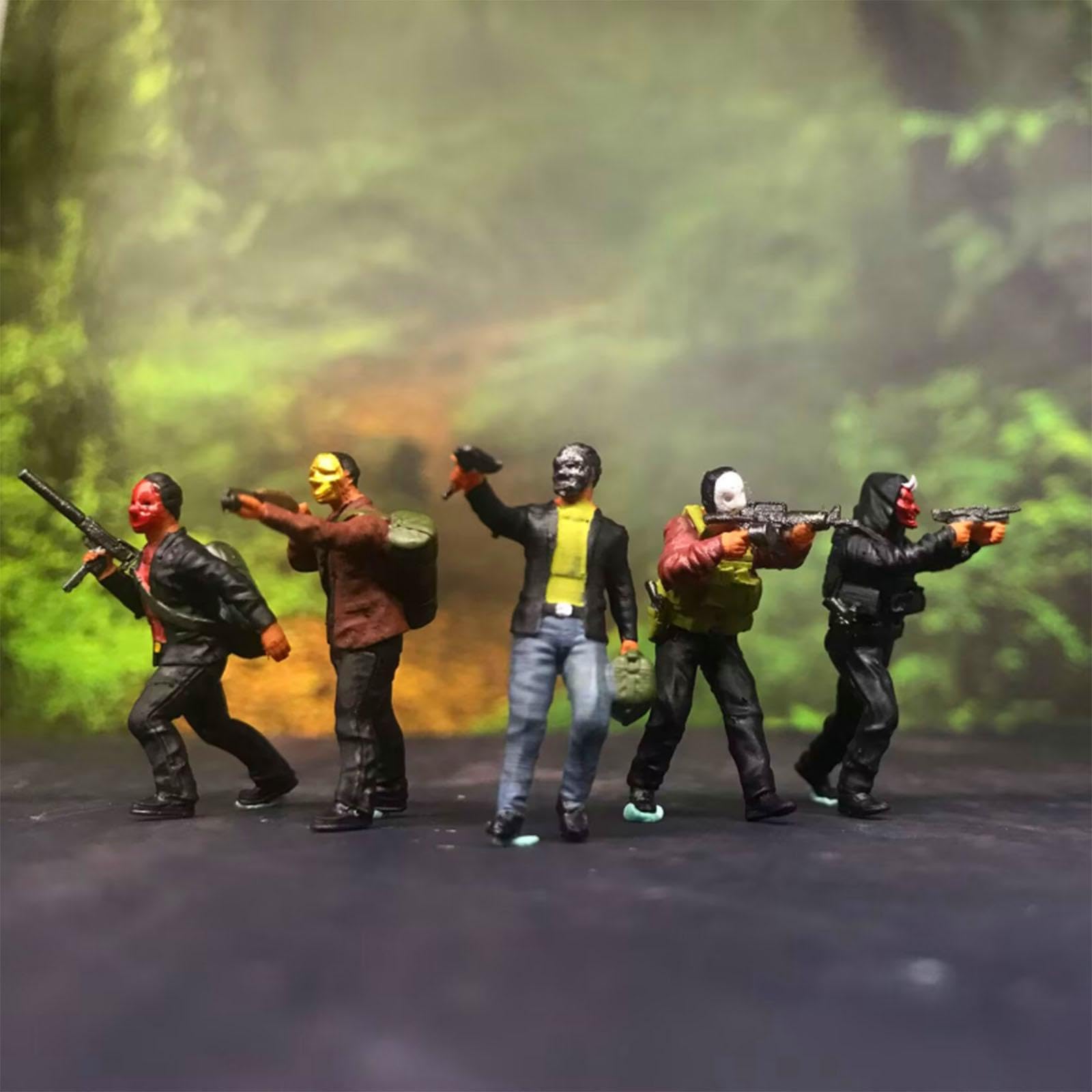 5 Miniature in Resina per Diorami in 1:64. Ideali per Decorare Le Scrivanie, Ladri