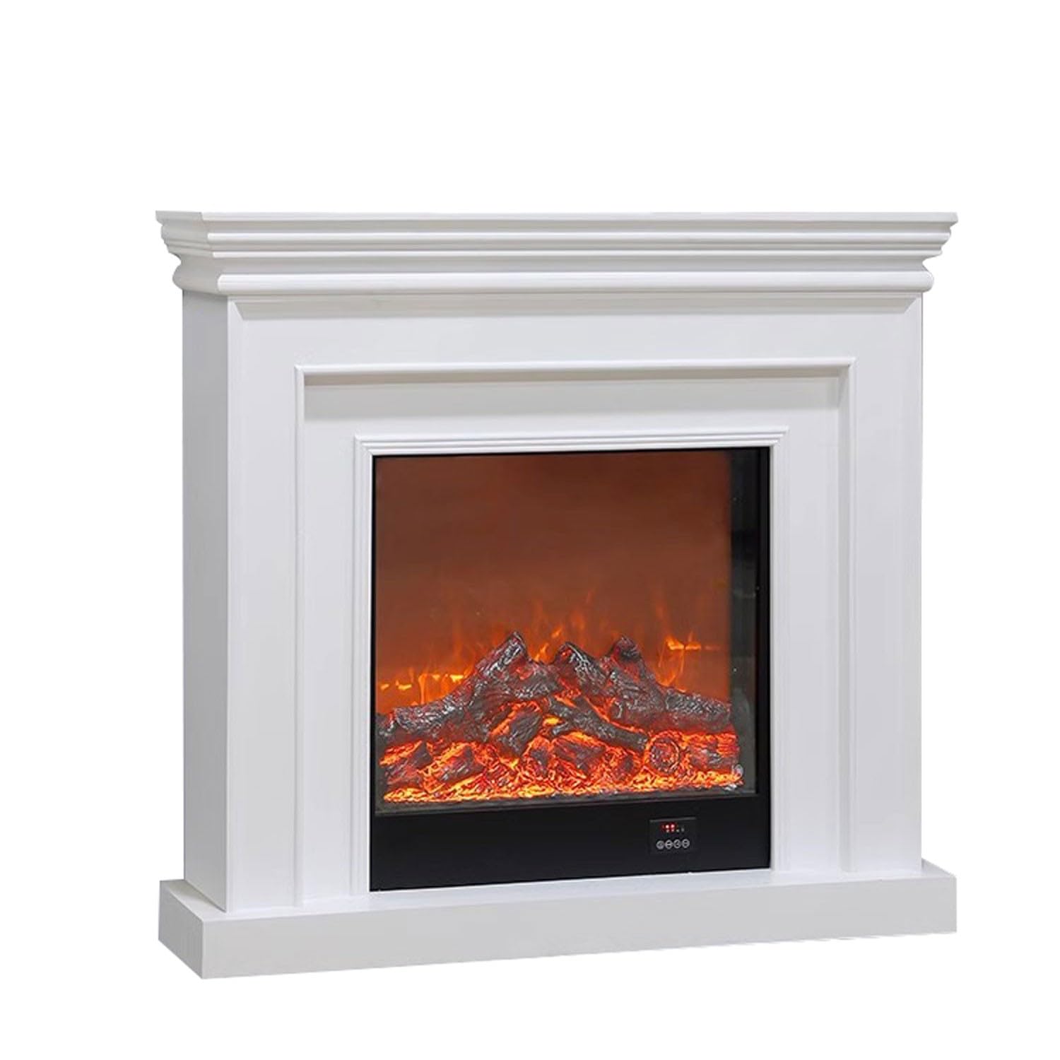 SchAan Electric Fireplace Stove freestanding Electric Fireplace Two Styles of Remote Control Retro Simulated Flame Heating Electric Fireplaces(Color:1)