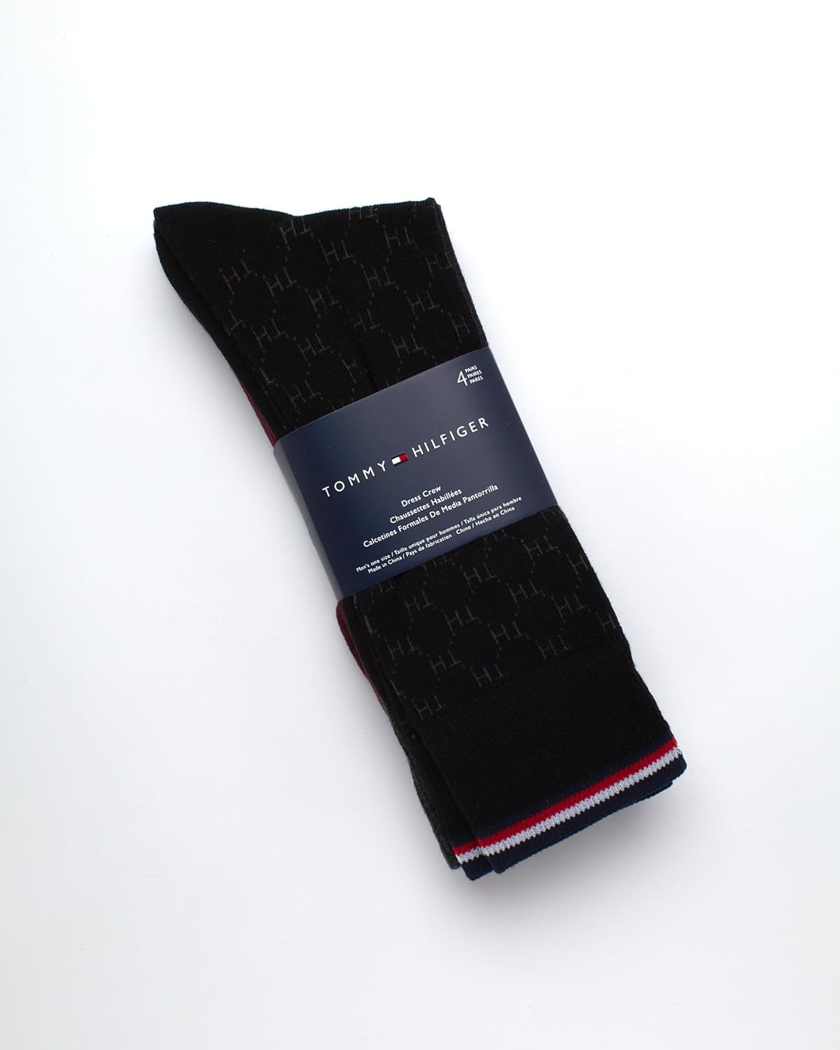 Tommy Hilfiger Mens Dress Socks - 4 Pack Lightweight Everyday Crew Work Socks for Men for Casual & Formal Wear - Image 3