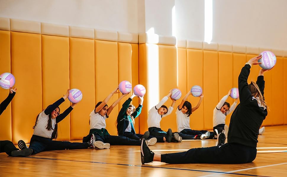 Miniatura 8 de Kit de voleibol suave al tacto, tamaño oficial 5, pelota de voleibol de piel sintética, para jugar al aire libreinterior, juego de playa,