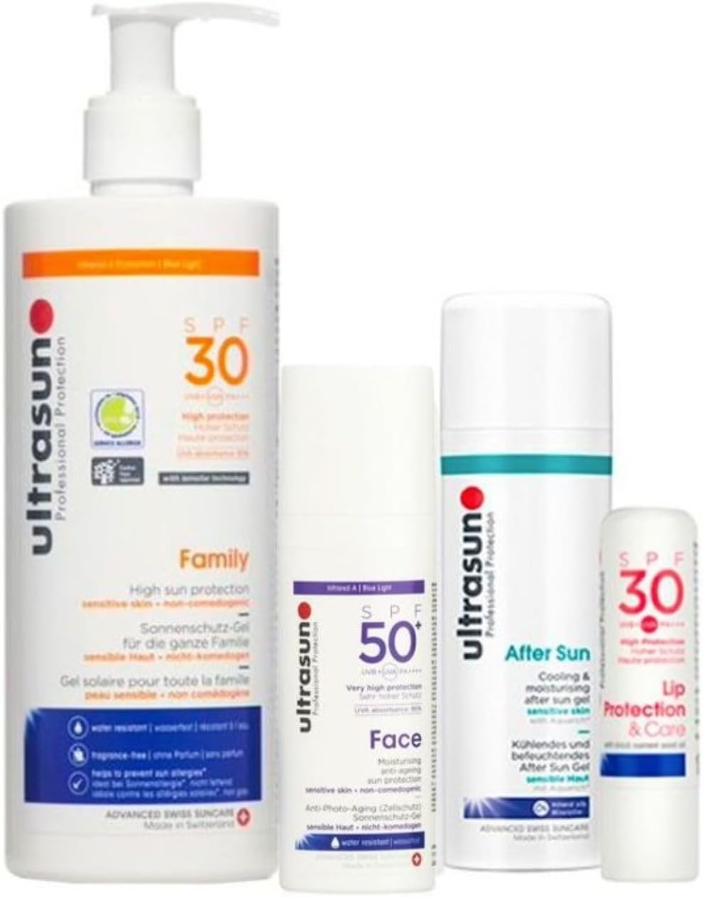 UltraSun PACK SPF 30 Family 400ML, SPF 50 Face 50ml, Aftersun 150ml, Ultralip SPF 15