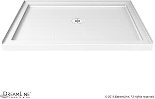 DreamLine SlimLine 34 in. D x 42 in. W x 2 3/4 in. H Center Drain Single Threshold Shower Base in White - coolthings.us