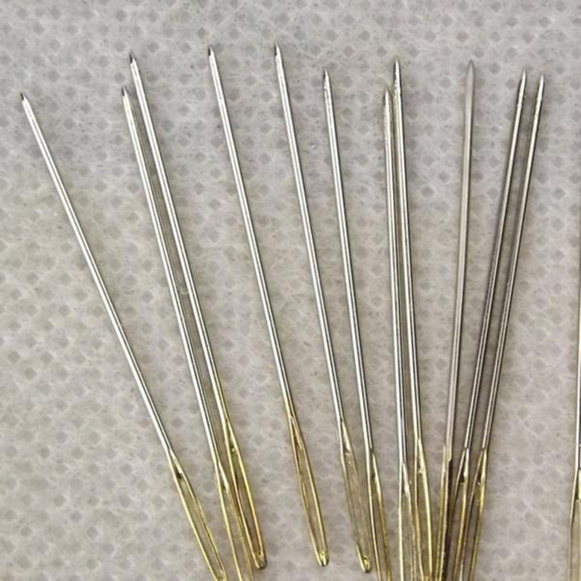 100pcs Cross Stitch Needles with Gold-Colored End, Blunt Hand Sewing
