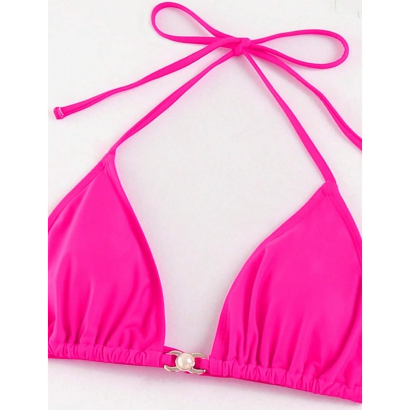 Damski Trzyczęściowy Strój Kąpielowy Bikini Zakryte Bikini Plaża Halter Neck Tweet-Black-Metro