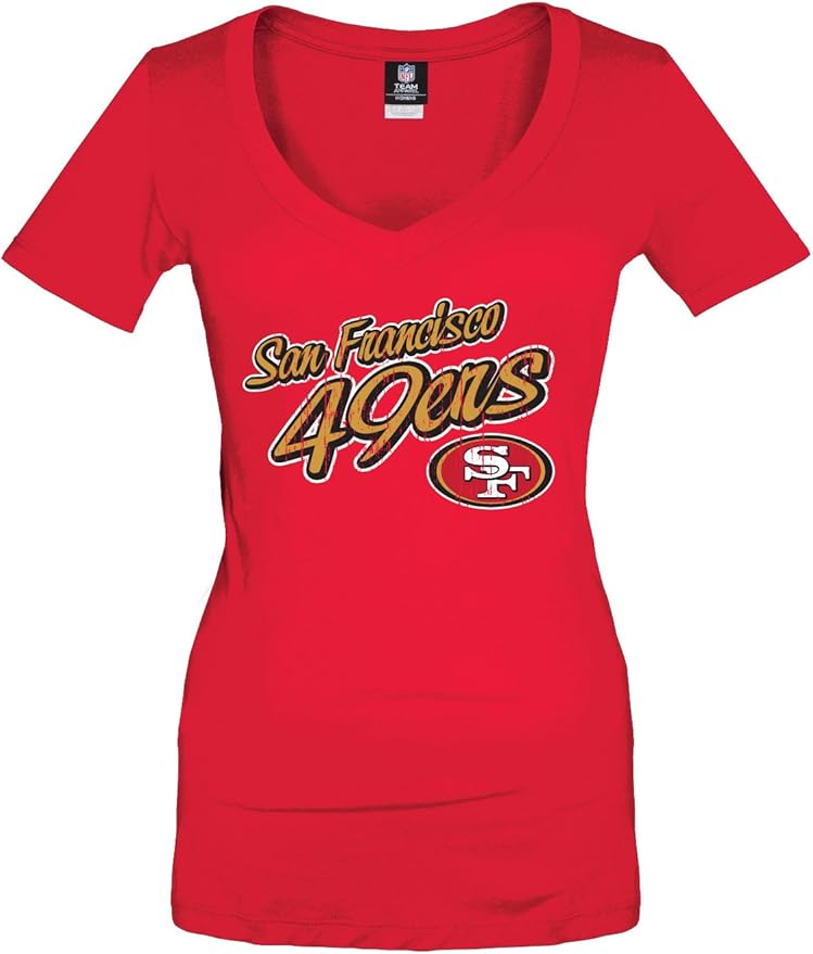 ATeam Apparel NFL Ladies VNeck Cotton Tee Sports & Outdoors